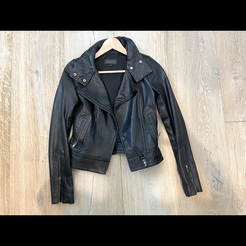 Mackage black leather jacket